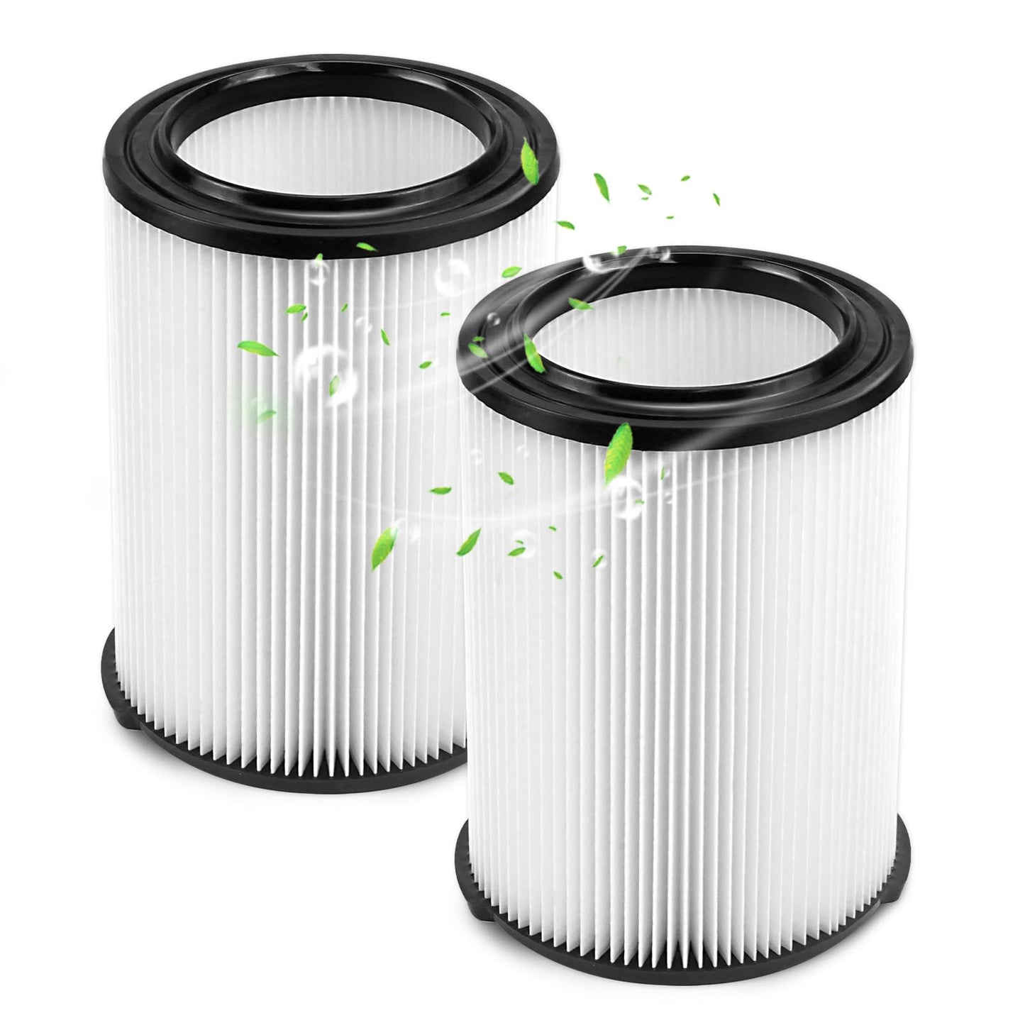 VF4000 Replacement Cartridge Filter for ridged 72947 Wet Dry Vac 5 to 20-Gallon 6-9 Gal husky Compatible with RV2400A RV2600B WD5500 WD0671，2 Pack