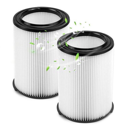 VF4000 Replacement Cartridge Filter for ridged 72947 Wet Dry Vac 5 to 20-Gallon 6-9 Gal husky Compatible with RV2400A RV2600B WD5500 WD0671，2 Pack