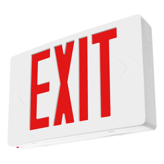 LFI Lights® Red LED Exit Sign, UL 924, Hardwired w/ Battery Backup, Wall/Ceiling/Side Mount, Double Face & Arrow Options