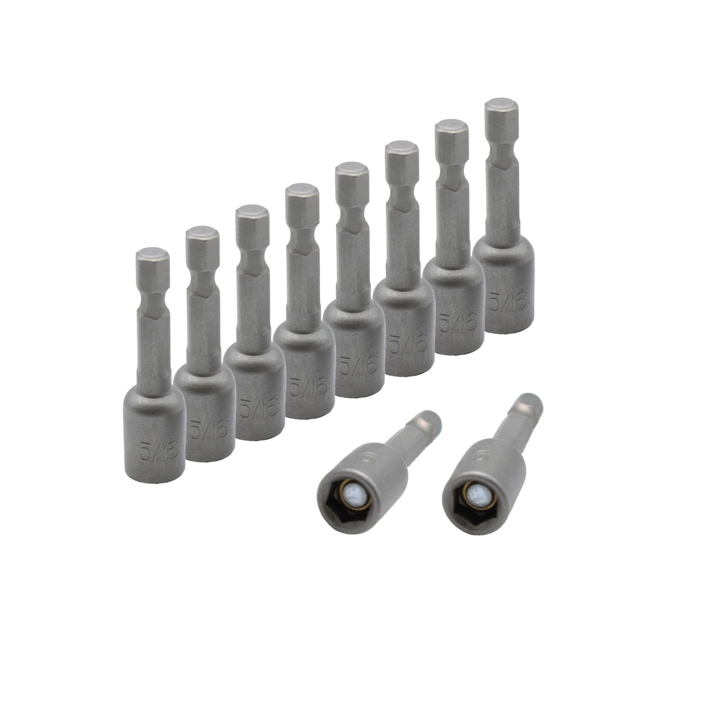 TEMO 10 pc Impact Ready Nut Driver 5/16 Inch Magnetic Nutsetter Set 1/4 Inch Shank