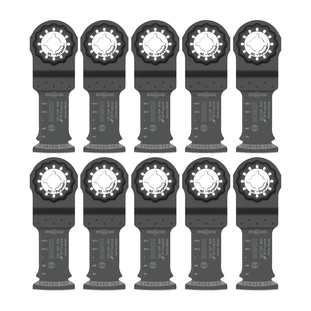 BOSCH Starlock OSL114F-3 Oscillating Blades 1-1/4 Inch Bi-Metal Plunge Cut - Swiss Precision, 3D Fit Interface, Compatible with OIS Tools - 10-Pack