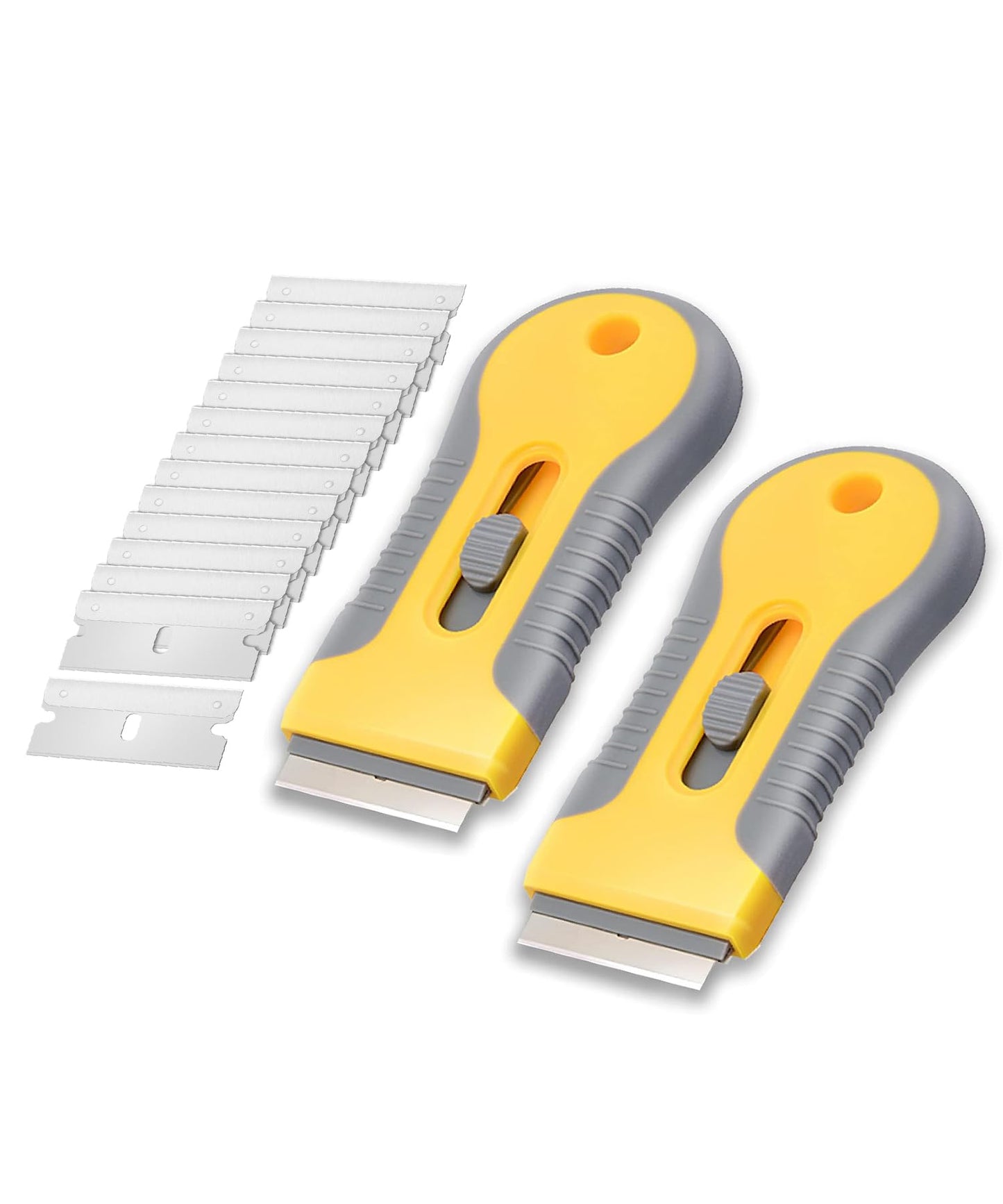 Bates 2-Pack Razor Blade Scraper Set with 30 Extra Blades – Retractable Window, Glass & Multi-Purpose Scraper Tool