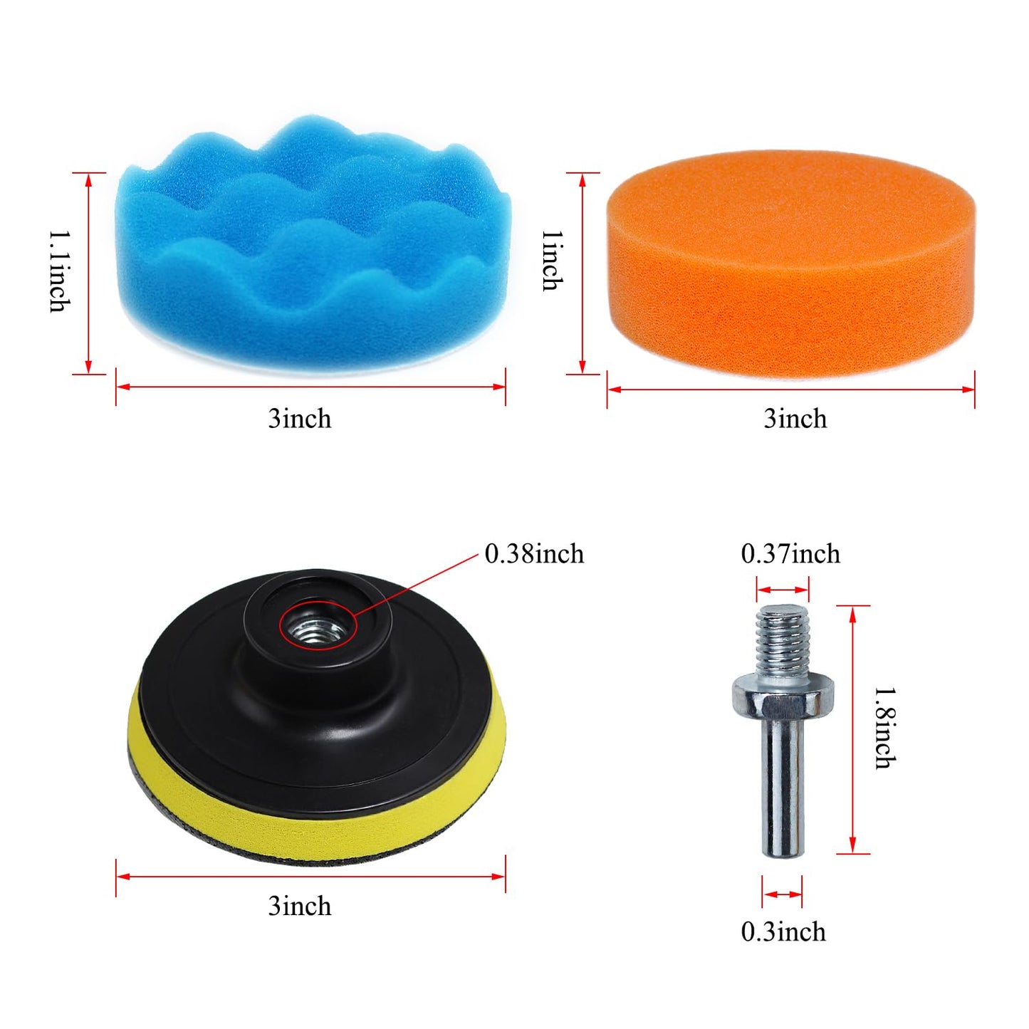 Car Foam Polishing Buffing Kit, Polishing Buffing Pads, Wool Pads,Polishing & Buffing Wheels, for Headlights & Body Foam Wax & Buffer Kits (27)