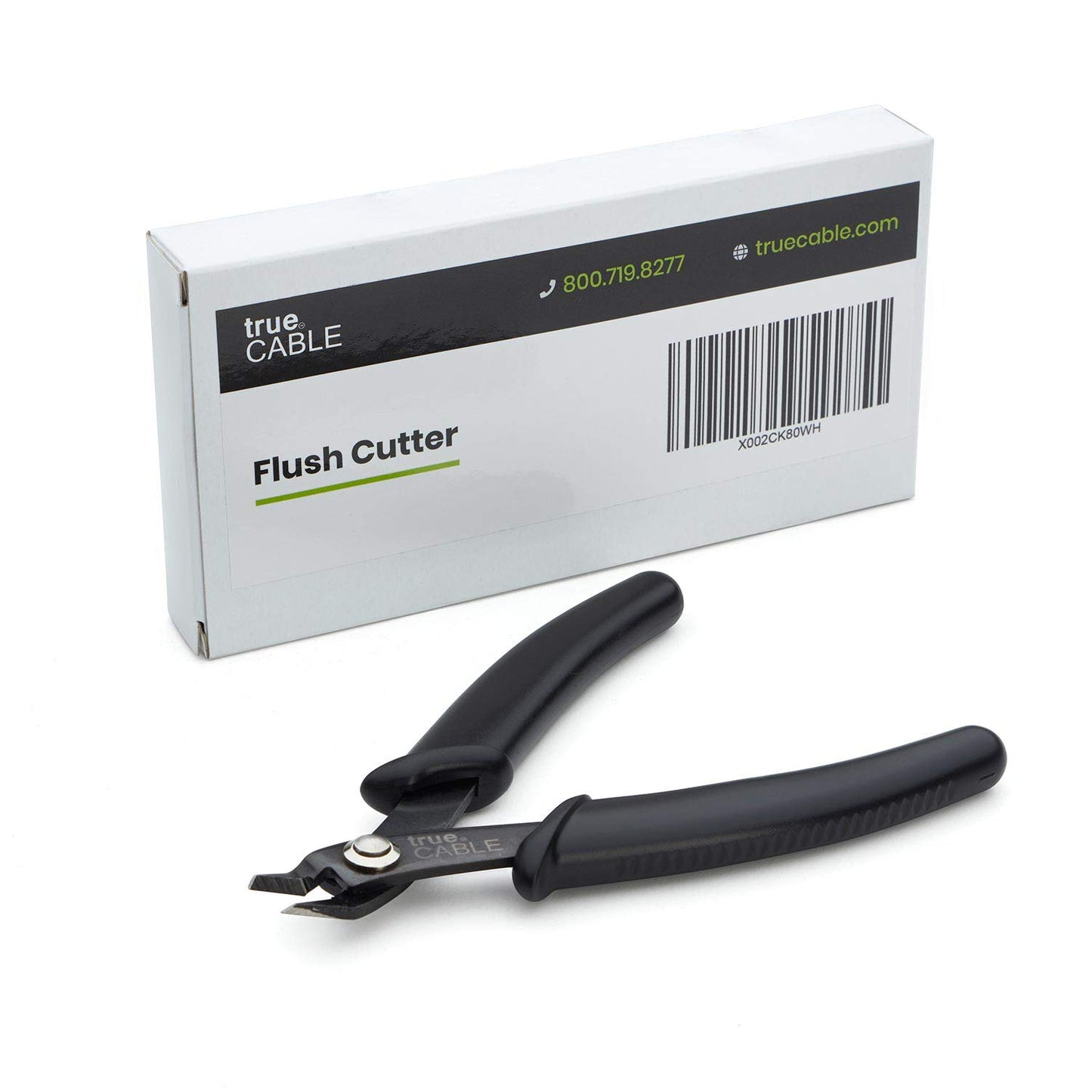 trueCABLE Precision Sharp Flush Cutter Pliers, Wire Cutters for Ethernet Cable Prep, Electronics, Jewelry & Crafts, Hardened Carbon Steel, Non-Slip Handle, Cuts Up to 16 AWG (1 Pack)