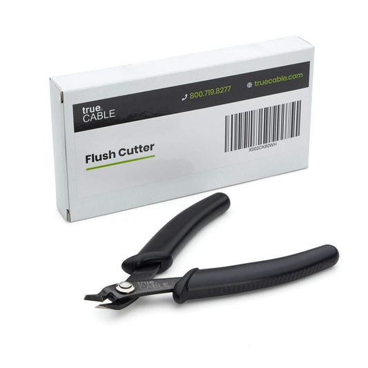 trueCABLE Precision Sharp Flush Cutter Pliers, Wire Cutters for Ethernet Cable Prep, Electronics, Jewelry & Crafts, Hardened Carbon Steel, Non-Slip Handle, Cuts Up to 16 AWG (1 Pack)