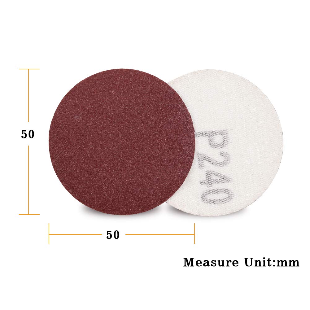 SPEEDWOX 100pc 2" 240 Grit Sanding Discs Hook & Loop Sandpaper for Wood, Auto, Drill, Grinder & Rotary Tools – No Hole