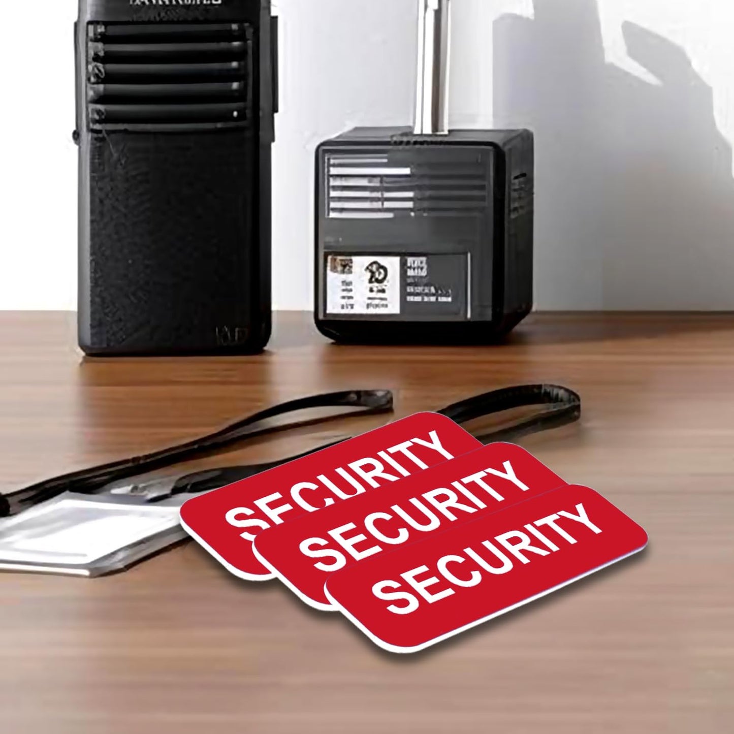 Security 1 x 3 Name Tag, Silver (3 Pack)