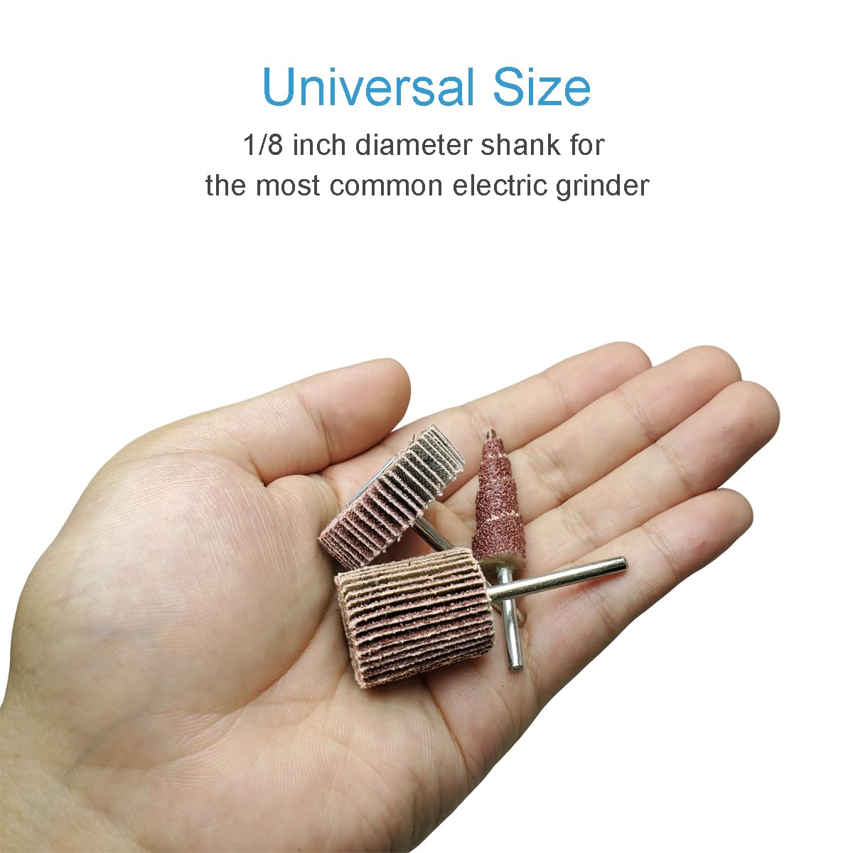 30PCS 80 Grit Cone Abrasive Flap Wheel Sander, 1/8" Shank Rotary Tool for Grinding, Sanding & Polishing