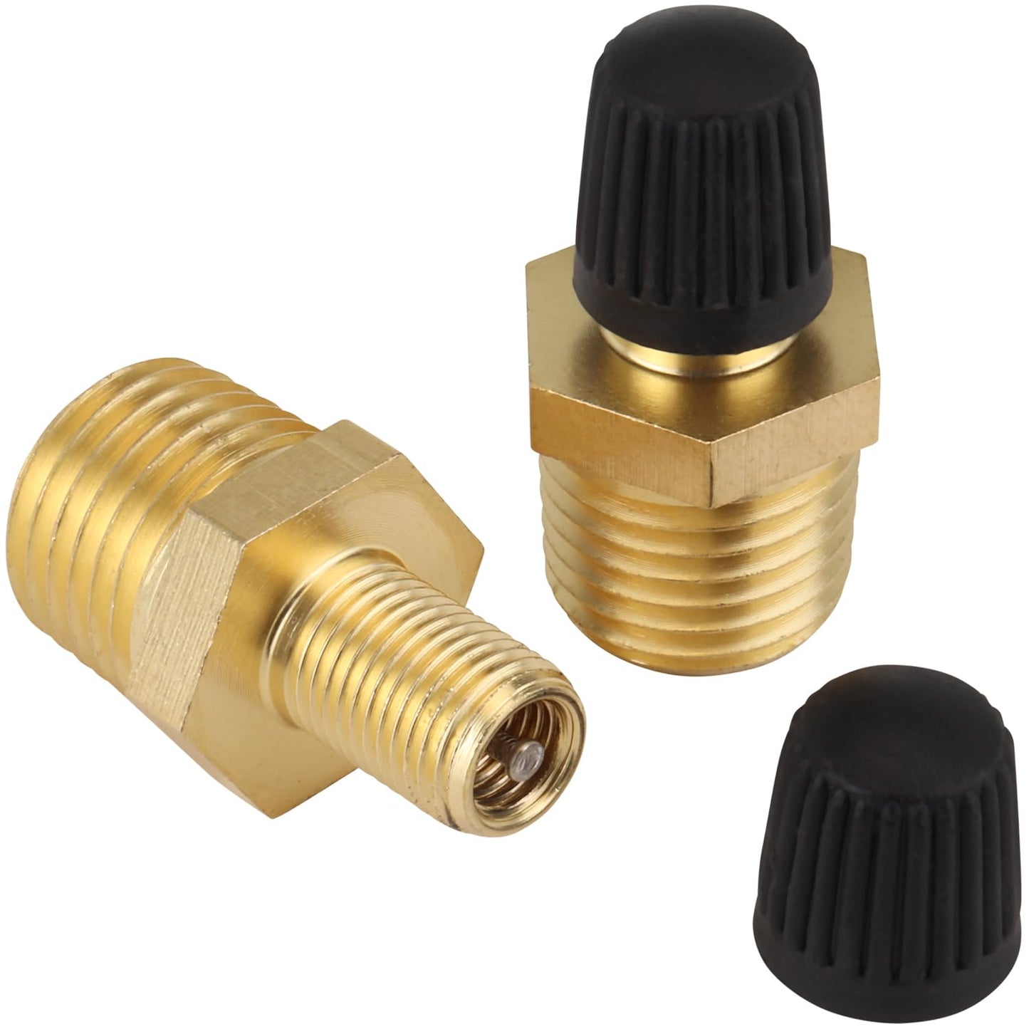 Milton S-684-4 1/4" MNPT Male Tank Valve, includes Protective Caps (Pack of 2)