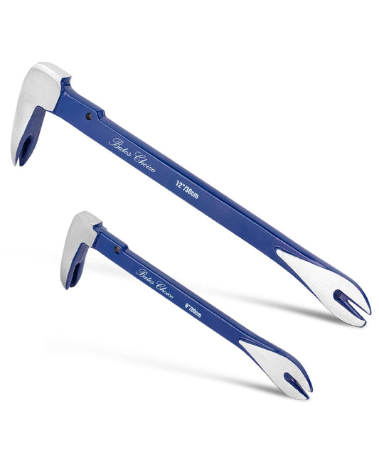 Bates- Pry Bar Nail Puller Set, 2 Pack, 8" & 12", Nail Puller Tool, Small Pry Bar