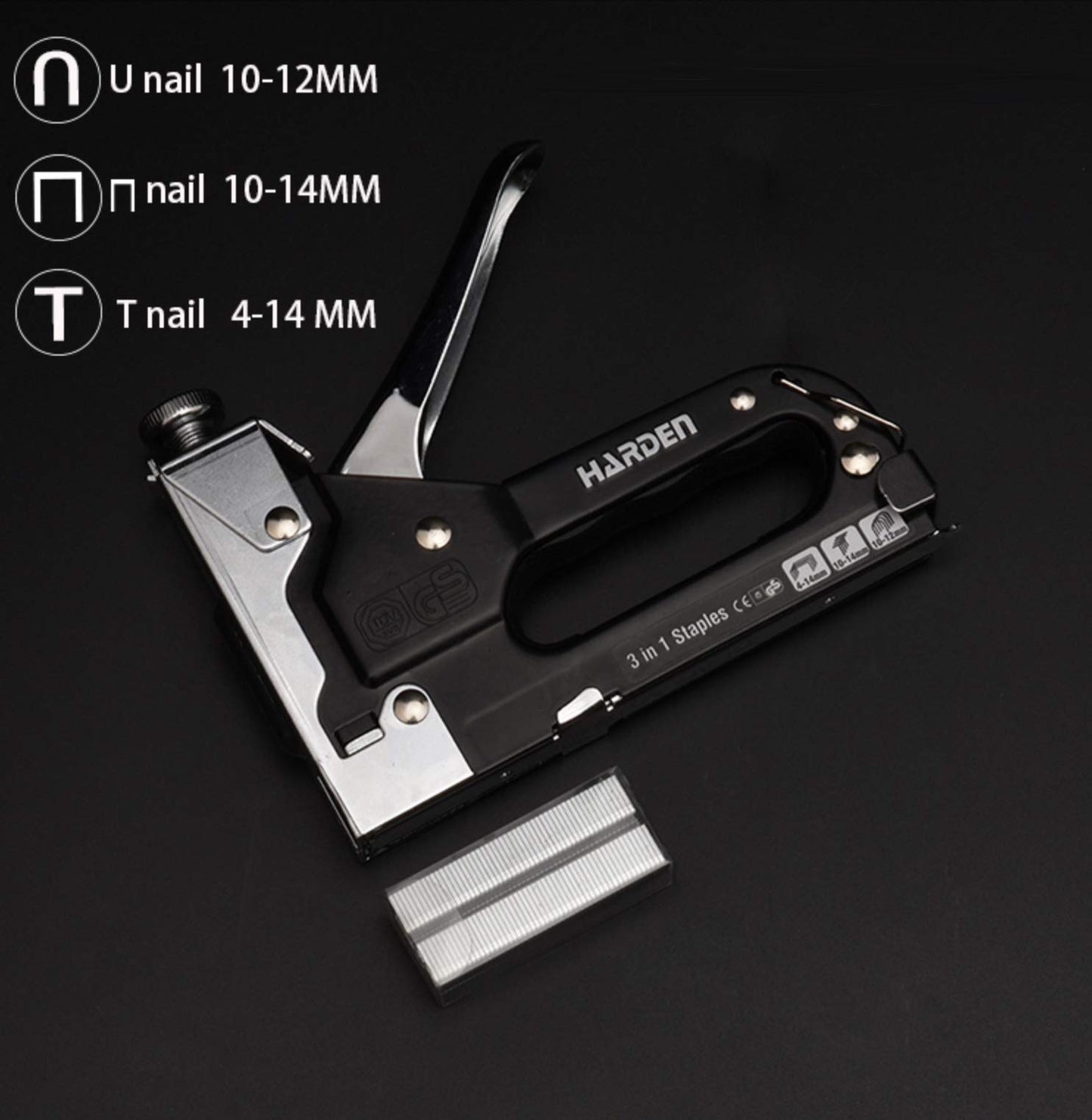 Edward Tools Pro 3-in-1 Heavy Duty Staple Gun with 600 Staples – Upholstery, Wood, Furniture, Roofing, Garden, Wire – D/U/T Staples, Jam Clear, DIY