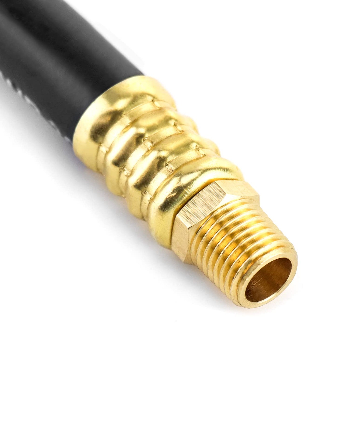 QWORK Air Compressor Hose, 3/8" X 15" Air Hose, 300 PSI Max Working Pressure, 1/4" Male NPT To 1/4" Male NPT Connections, 1 Pack