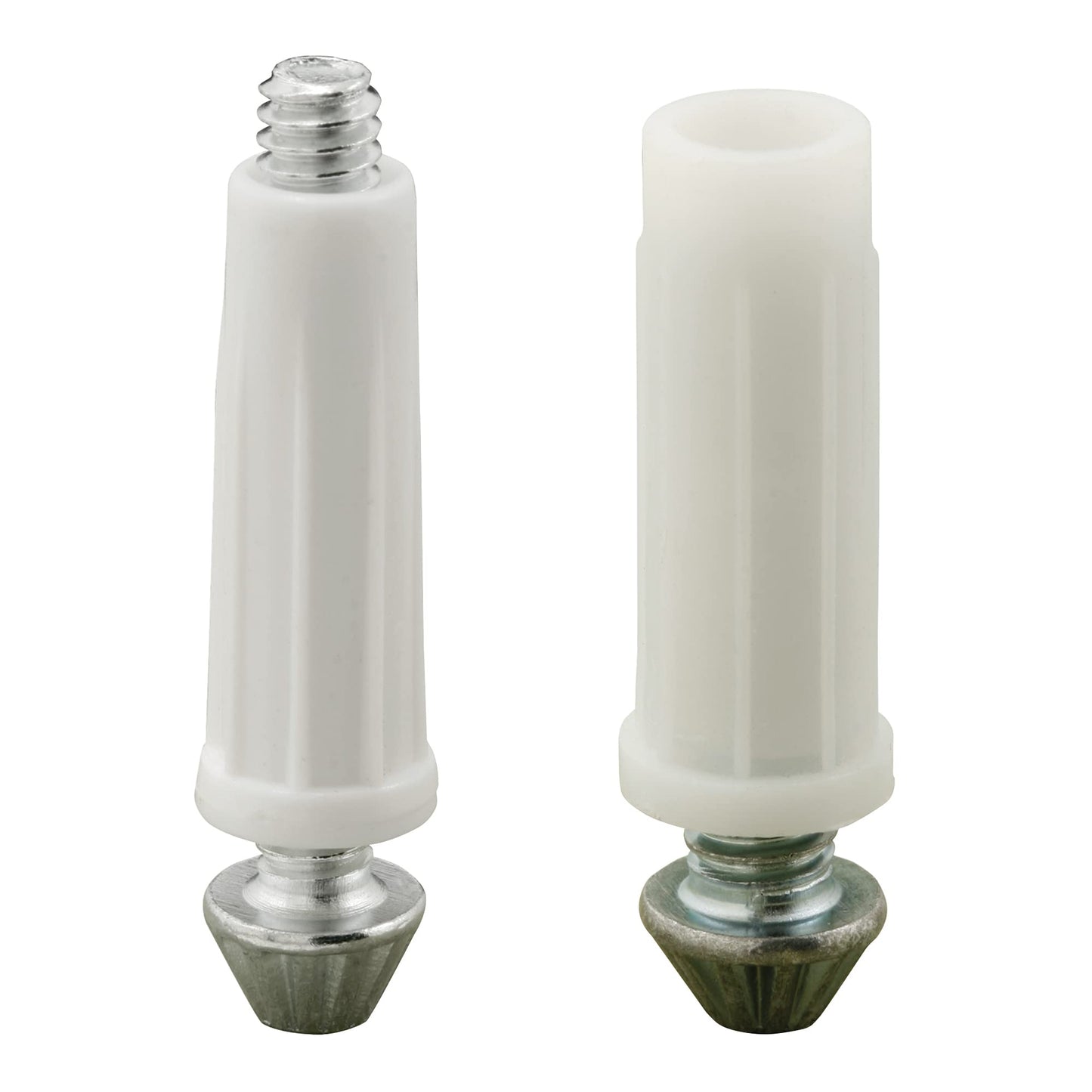 Prime-Line N 7538 Bi-Fold Door Bottom Pivot Kit, Two 3/8 In. and Two 7/16 In. Plastic Base Diameters, Grooved Steel Pivot Tips, Adjustable (2 Pair)