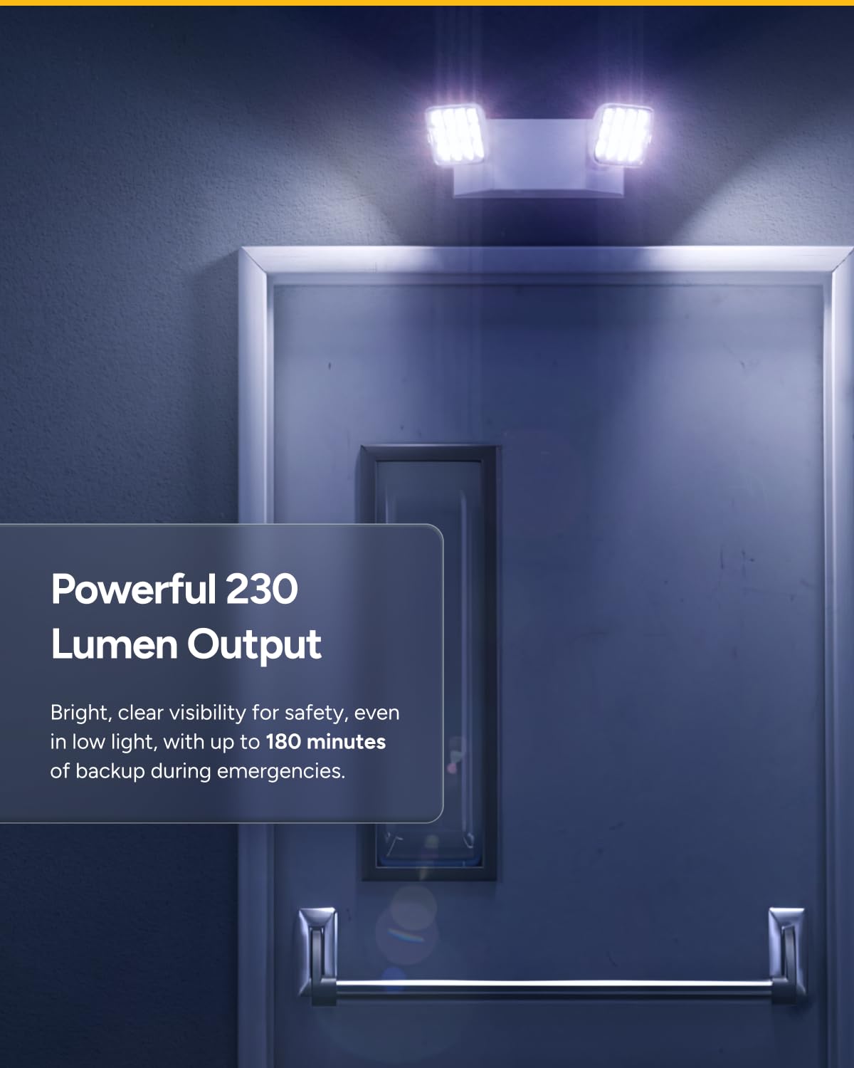 Sunco LED Emergency Light for Offices & Businesses, Wall Mount, Hardwired, 90-Min Backup, Fire Resistant, 120-277V UL Rated