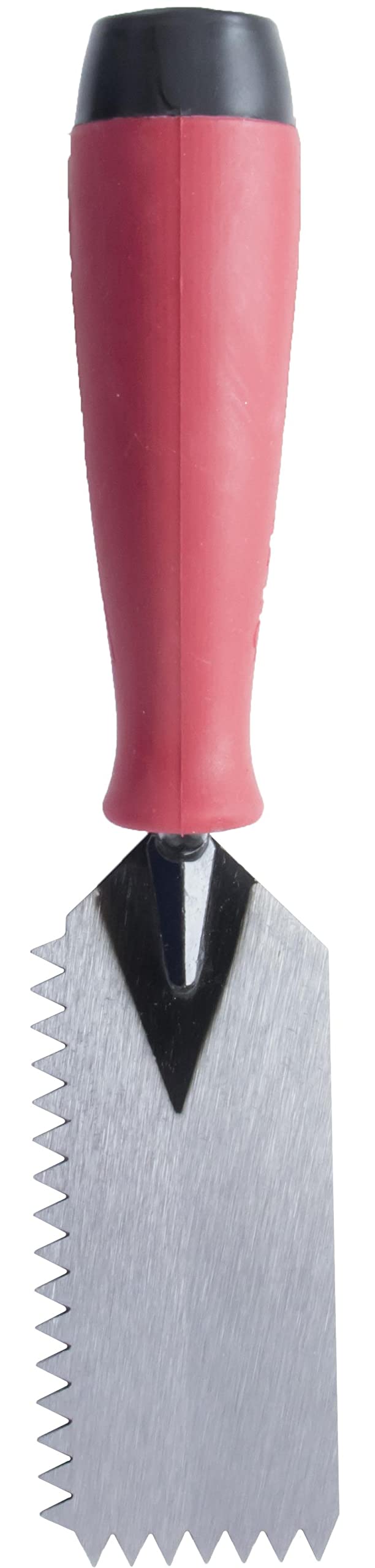 MARSHALLTOWN QLT V Notched Margin Trowel, Flooring and Tiling, Soft Grip Handle, 5 x 2 Inch, MT79