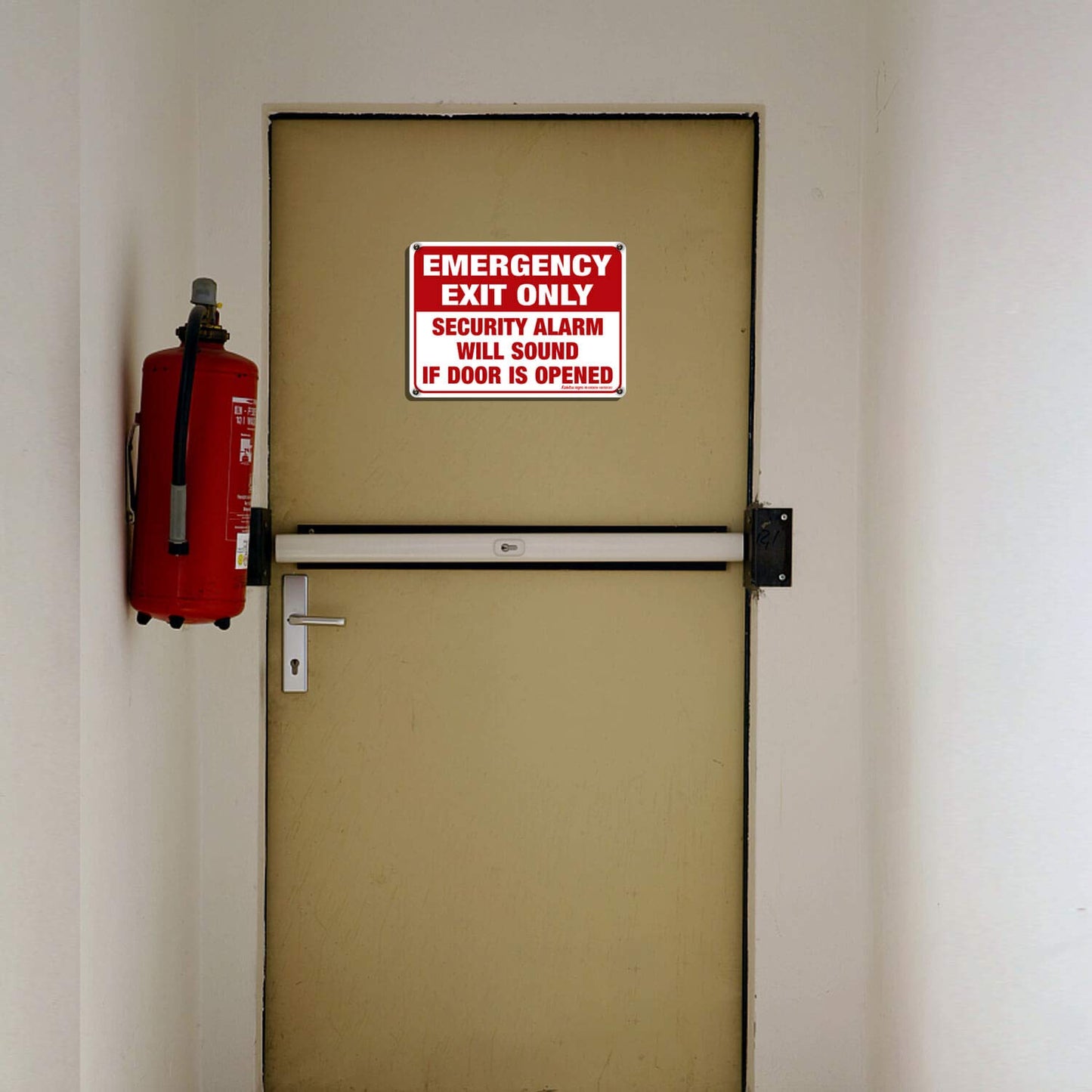 Emergency Exit Only Sign 2-Pack, 10x7in Rust-Free Aluminum, UV Protected, Weatherproof, Waterproof, Durable, Easy Install