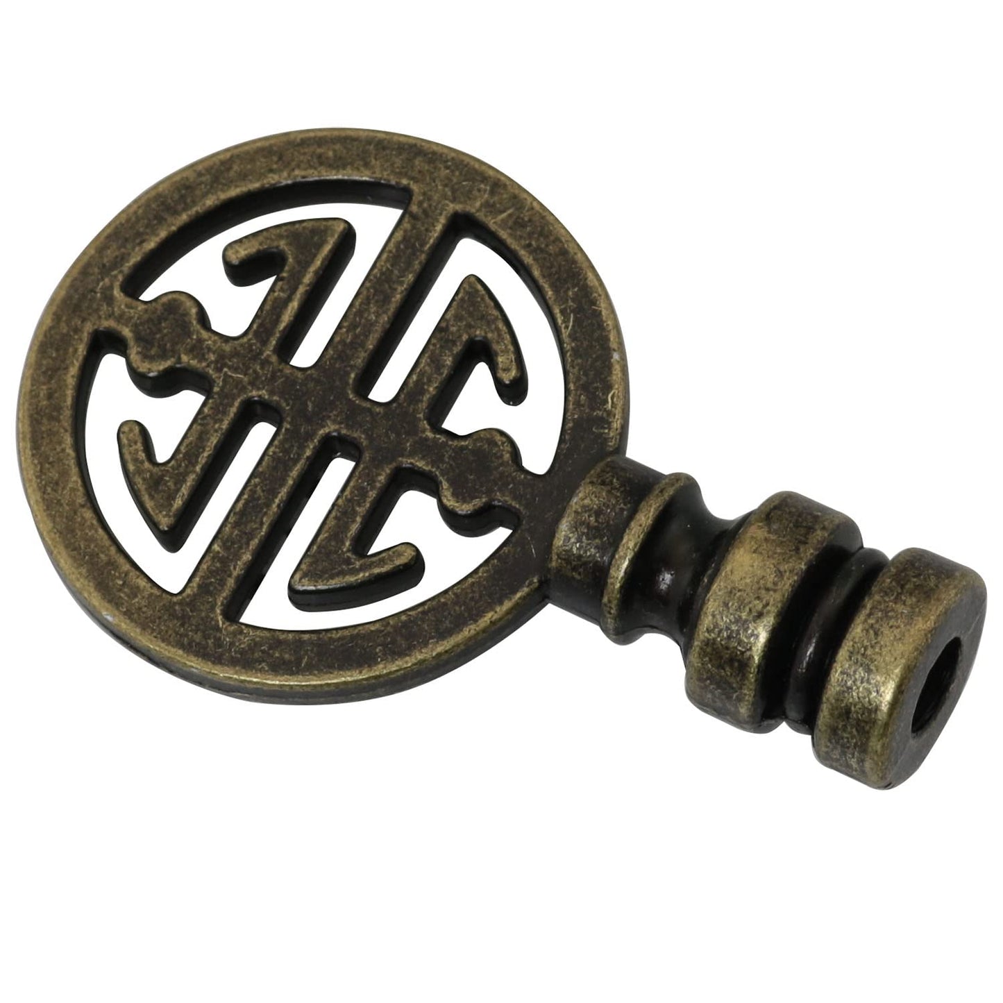 DGBRSM Brass Lamp Finial Oriental Lamp Shade Finial for Lampshade Top, Happiness Symbol Lamp Shade Decorative Lamp Top (Antique Brass)