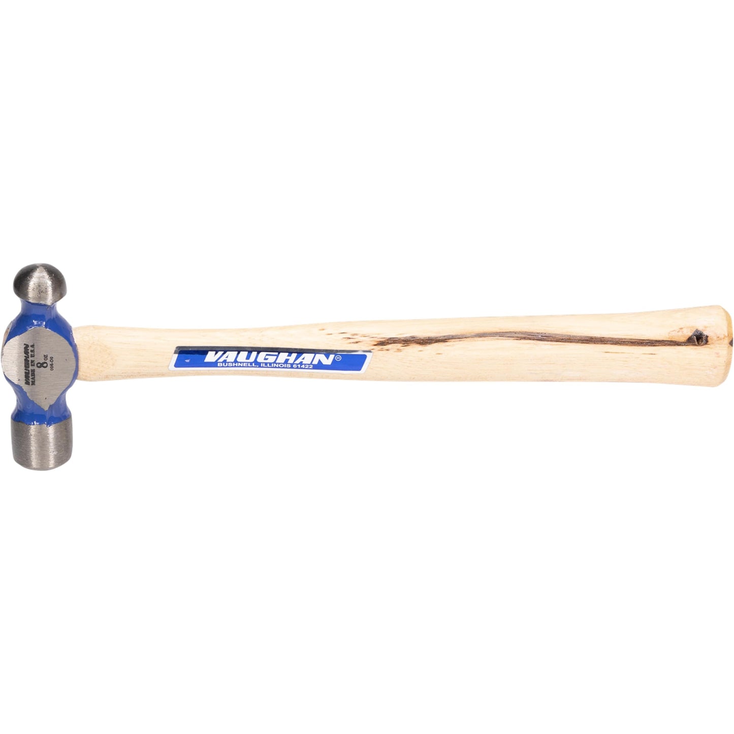 VAUGHAN Ball Pein Hammer, 8 oz, Hickory handle, American high carbon steel, TC308, VN15330