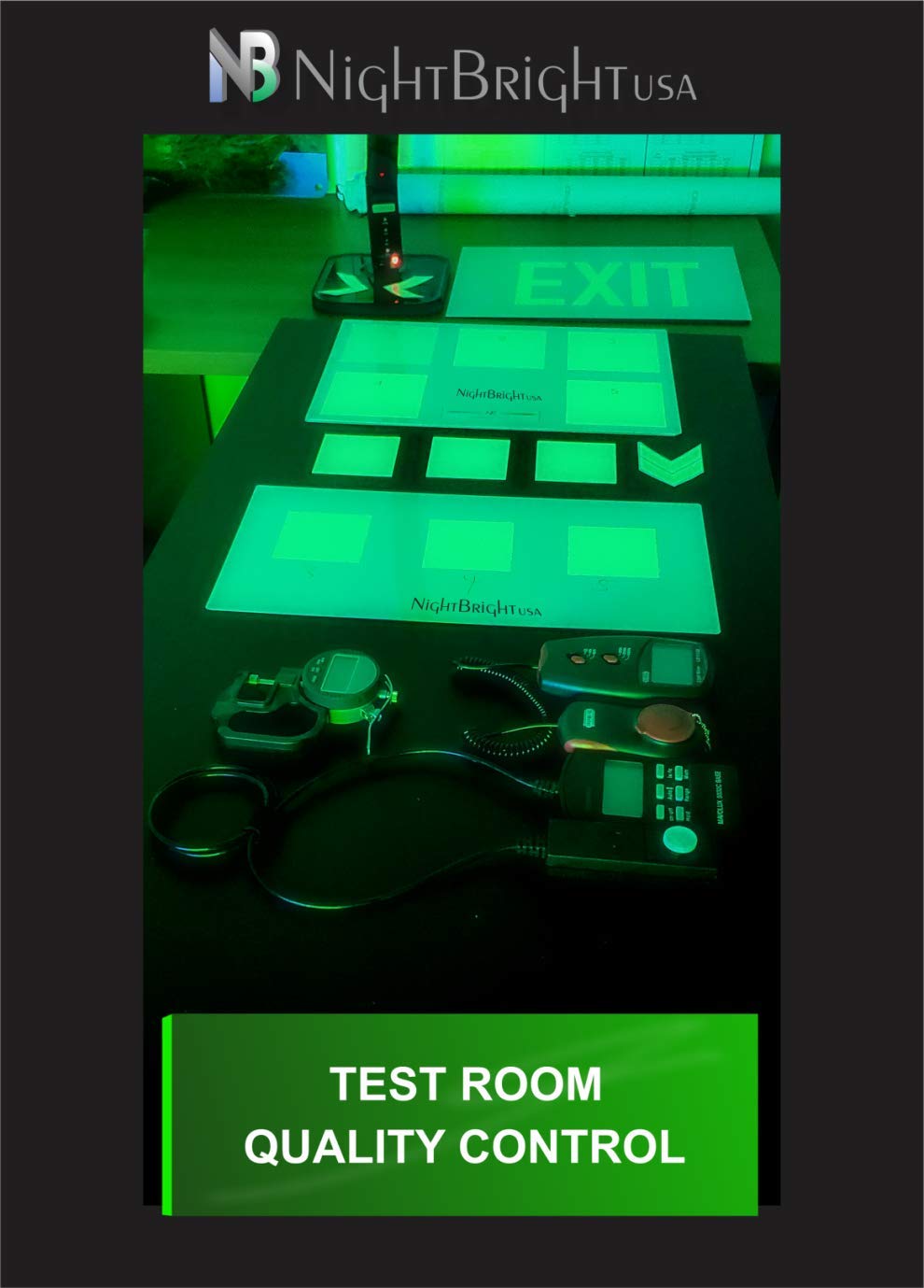 Photoluminescent Exit Sign Red - Aluminum - UL 924 Code Approved/IBC/NFPA 101 | NightBright USA Part Number ULR-050