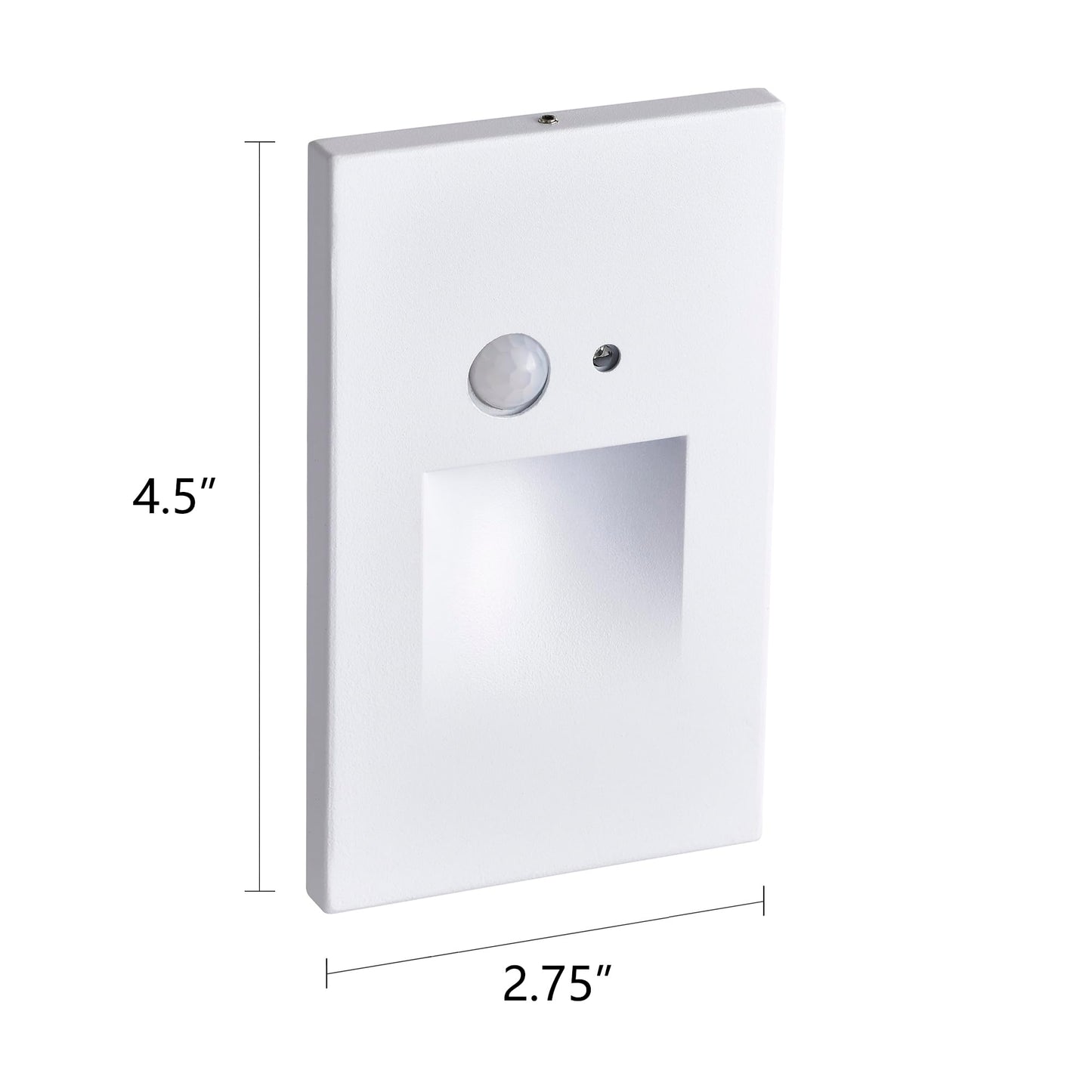 **Edvivi Hardwired LED Step Light, 3000K White Stair Light w/ Motion & Photocell Sensor, Indoor/Outdoor Wet Location, Pathway Patio, 1-Pack**