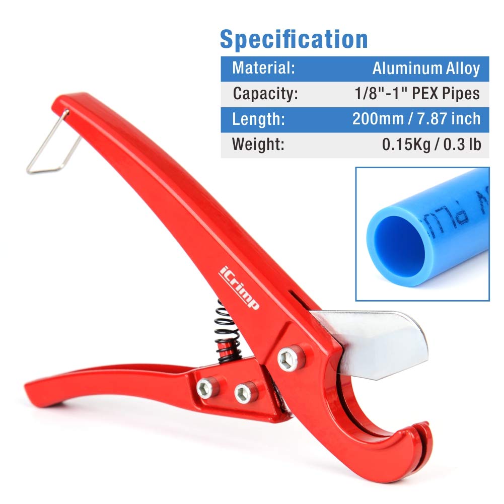 IWISS iCrimp PEX Pipe Cutters Tool for Cutting 1/8"-1" PEX Tubings, NOT for PVC Pipes