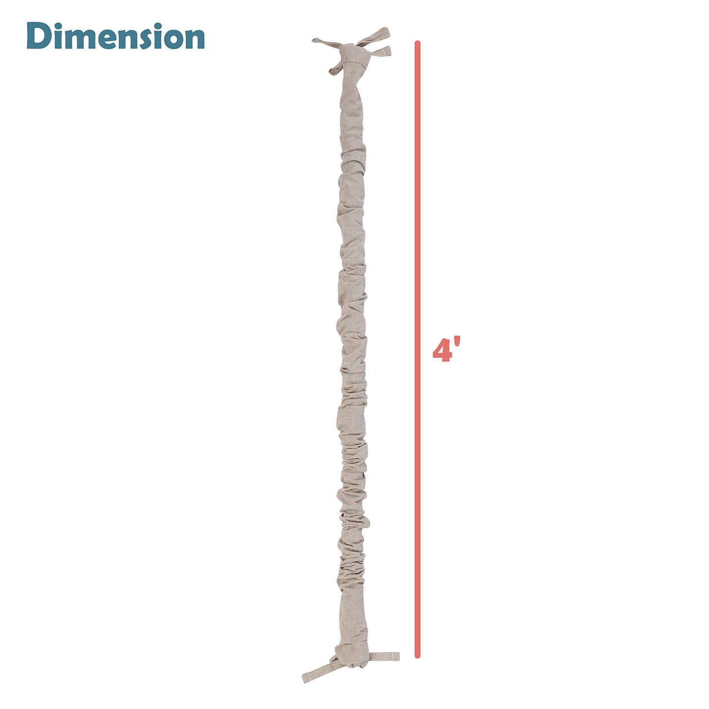 Aspen Creative 15003-11, 4' Wheat Burlap Texture Fabric Cord & Chain Cover, Easy to Install for Lighting Fixture, Cable Management, Lamp Wire Cover