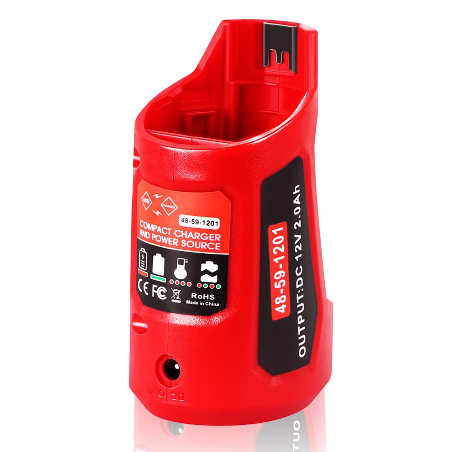 Multifunction 12V USB Power Adapter for M12 Milwaukee Battery Charger, Compatible with Heated Jacket 45-59-1201