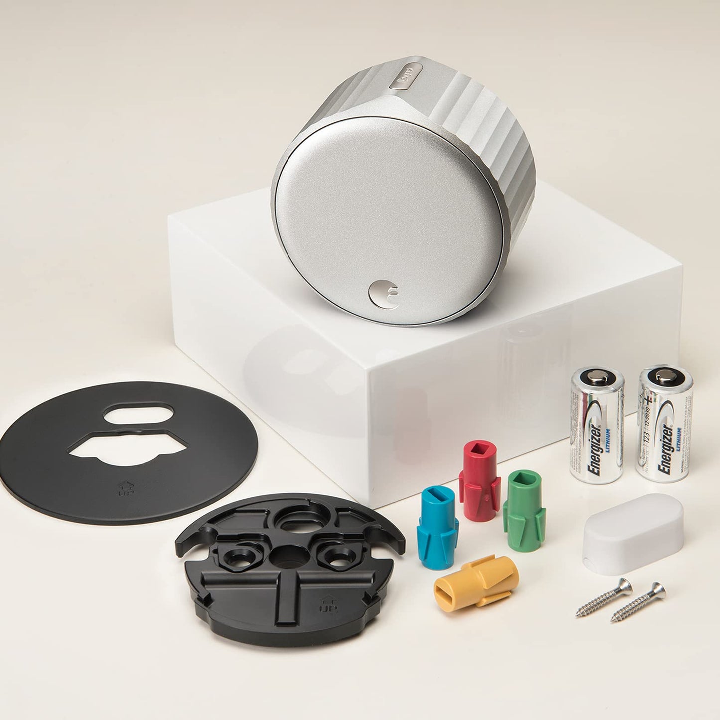 August Home, Silver Wi-Fi Connected Smart Keyless Entry Door Lock, Electronic Door Lock Fits Your Existing Deadbolt in Minutes, ‎ ‎AUG-SL05-M01-S01