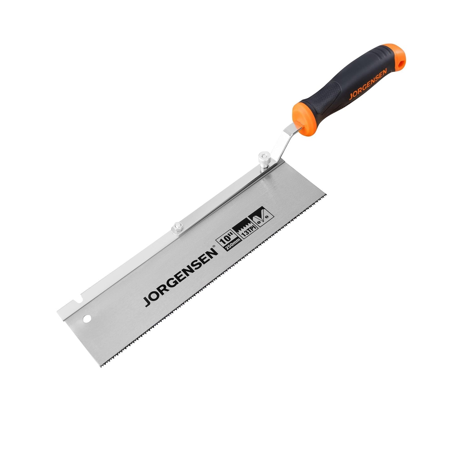 JORGENSEN 10" Dovetail Reversible Jamb Saw, 13TPI Double Ground Teeth, Flush Cut, Spring-Loaded, Cranked Soft Handle for Doors & Tiles