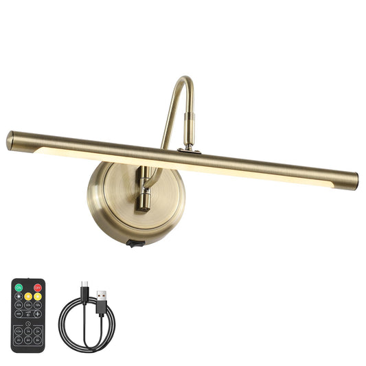 JOOSENLUX 16.5" Modern Wall Light, Battery Operated Dimmable Swing Arm, Antique Bronze, CRI95+, Wireless Picture & Under-Counter Lamp