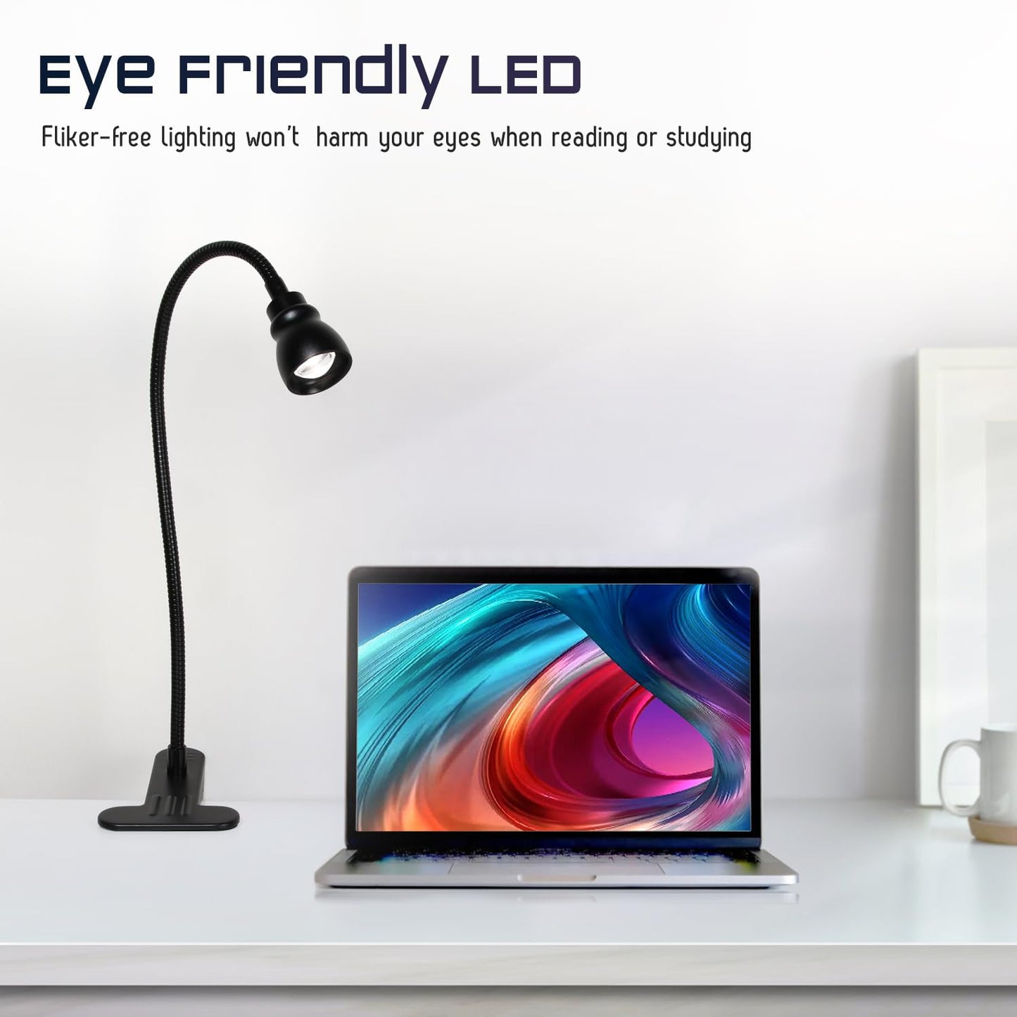 CeSunlight Zoomable Clip-On Reading Light – Dimmable 3-Color Temp, 10 Brightness Levels, Adjustable Beam, Clamp for Dorm/Bed