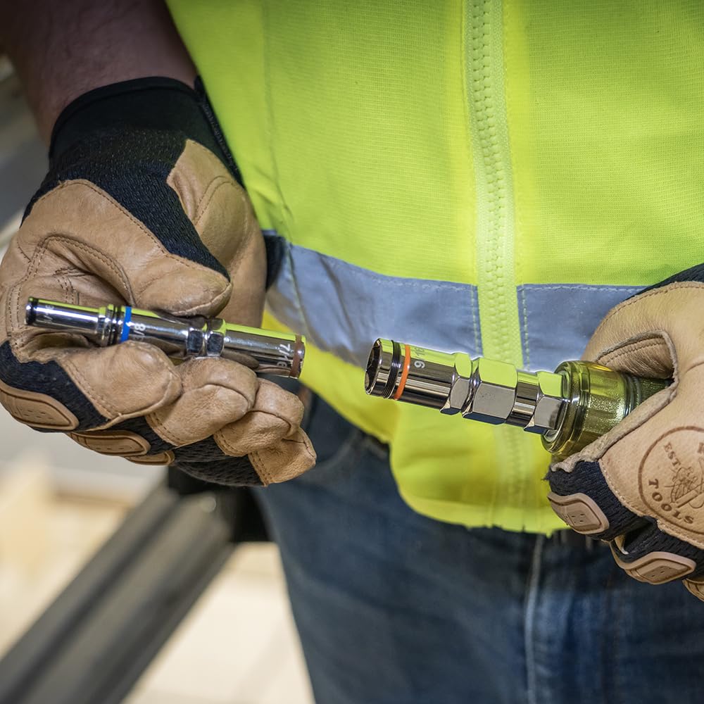 Klein Tools 328091 9-in-1 Multi-Nut Driver Tool, Pass Through Driver with SAE Hex Nut Sizes from 3/16 to 3/4-Inch and Cushion-Grip Handle