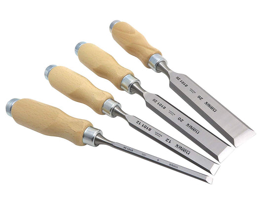 Narex Bevel Edge Chisel Set with Wooden Handles, Set of 4 pcs