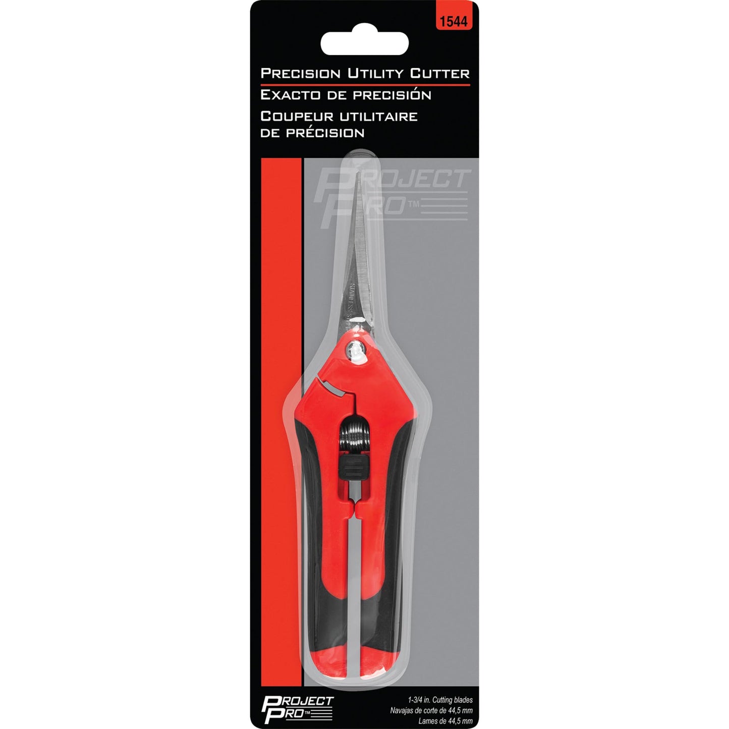Performance Tool 1544 Precision Utility Cutter, Stainless Steel Blades, Spring-Loaded Handle, Locking Blades, Precision-Sharpened, Red