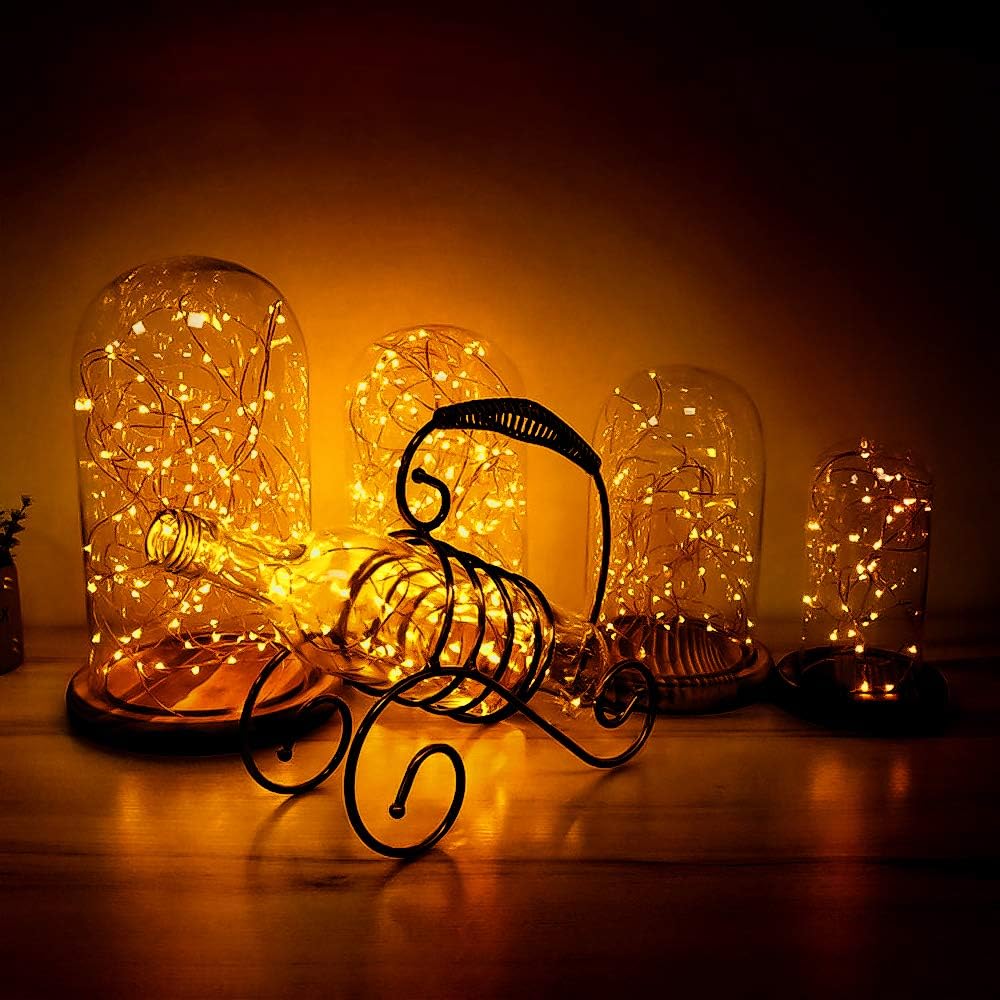 XINKAITE LED Fairy String Lights, Battery Operated Warm White 10ft, Indoor & Outdoor Decor for Bedroom, Christmas, Parties & Weddings
