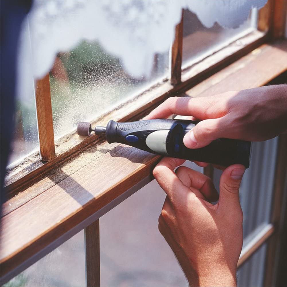 AUSTOR Aluminum Oxide Sanding Drum Set, 132-Piece Kit with 120 Sanding Sleeves & 12 Drum Mandrels for Dremel Rotary Tool