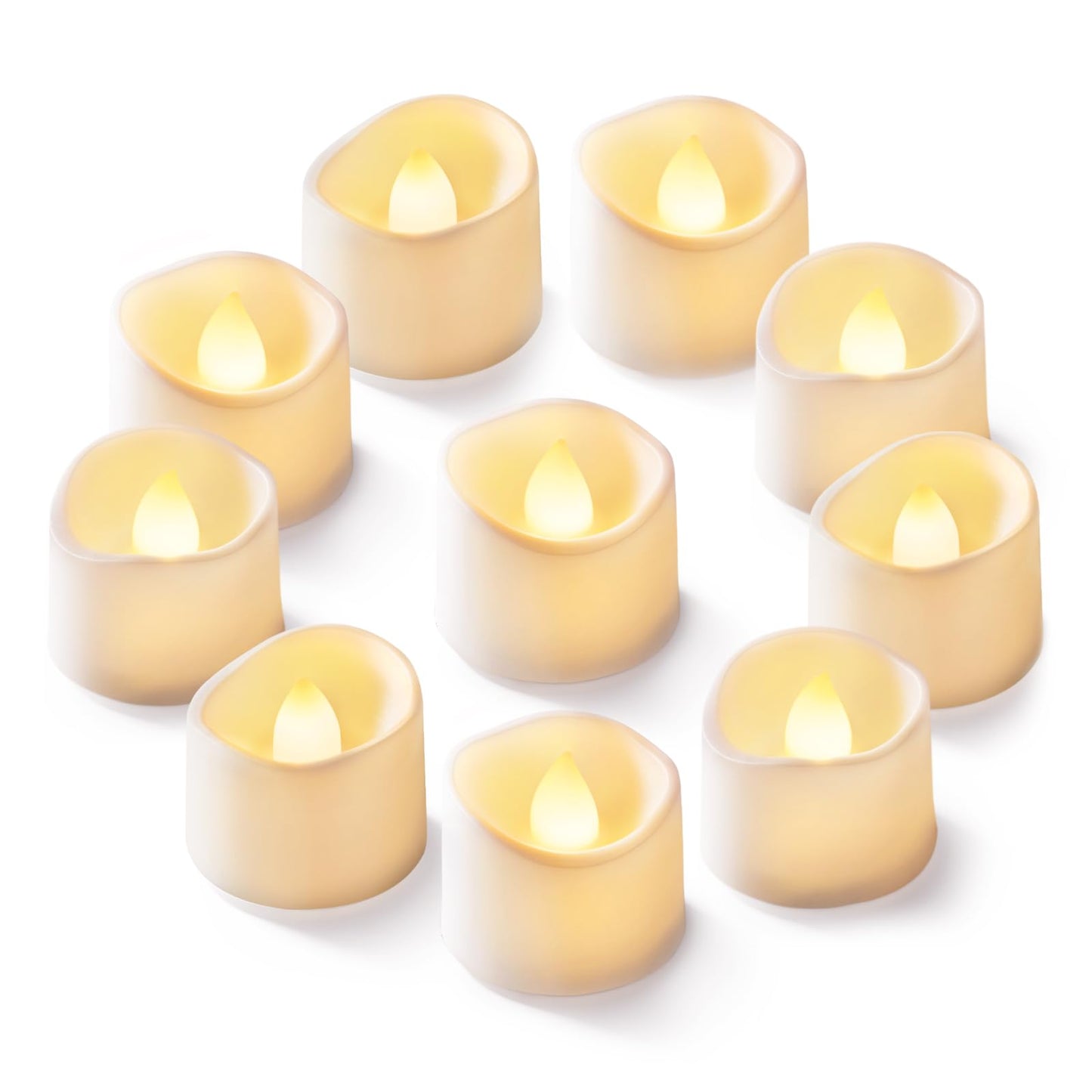 Homemory 12-Pack Flickering Flameless LED Tea Light Candles, Battery Operated, 200+ Hours, Votive & Table Decor for Weddings & Holidays