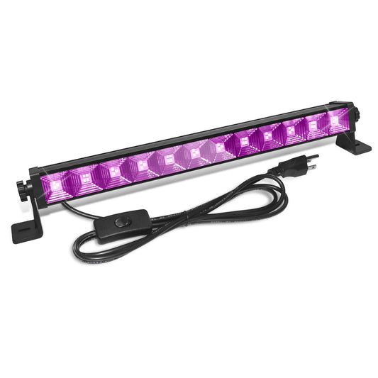 Upgraded 40W LED Black Light Bar with Plug & Switch, 6.5ft Cord, Blacklight for Halloween Glow Party, Bedroom, Game Room & Stage Lighting