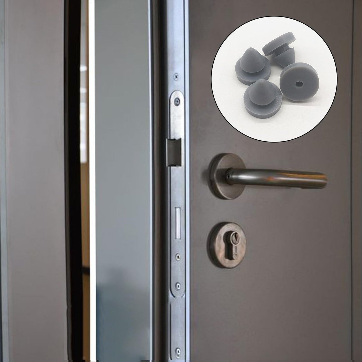 100 Pcs Rubber Door Silencer, Metal Door Anti Collision Silencer Heavy Duty Rubber Hinge Outlet Door Silencer 1/2 Inch Diameter for Metal Frame