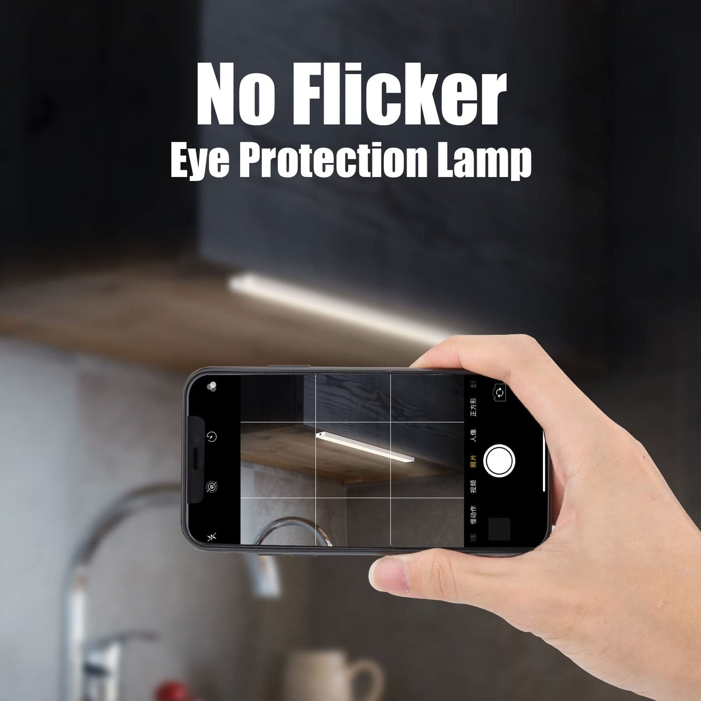 DWEPTU USB Powered Under Cabinet Lighting, 12" Tool-Free Mount Dimmable LED Strip for Pantry & Workspace