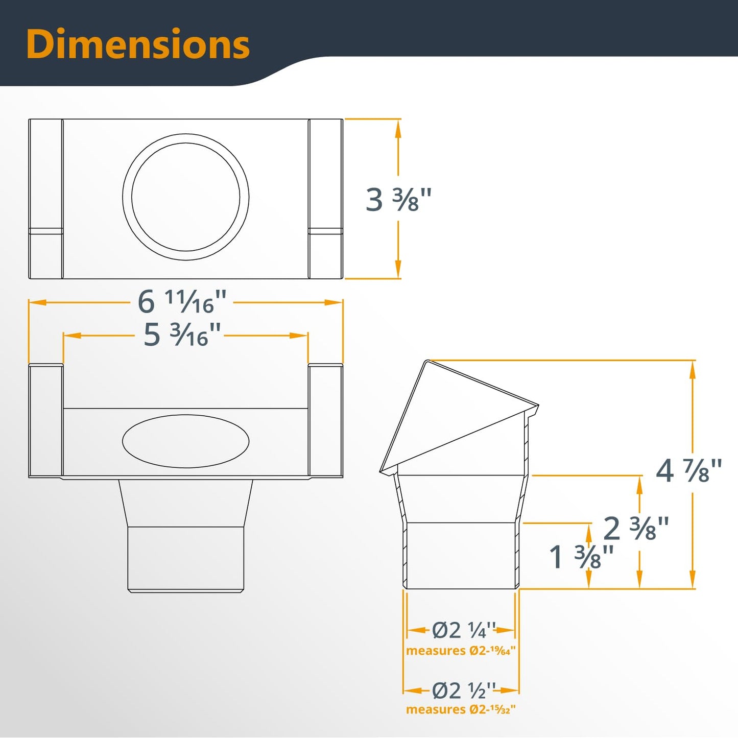 POWERTEC 70288 Router Table Dust Port – Dust Collection Hose 2-1/2 inch Connector for Router Table Fence