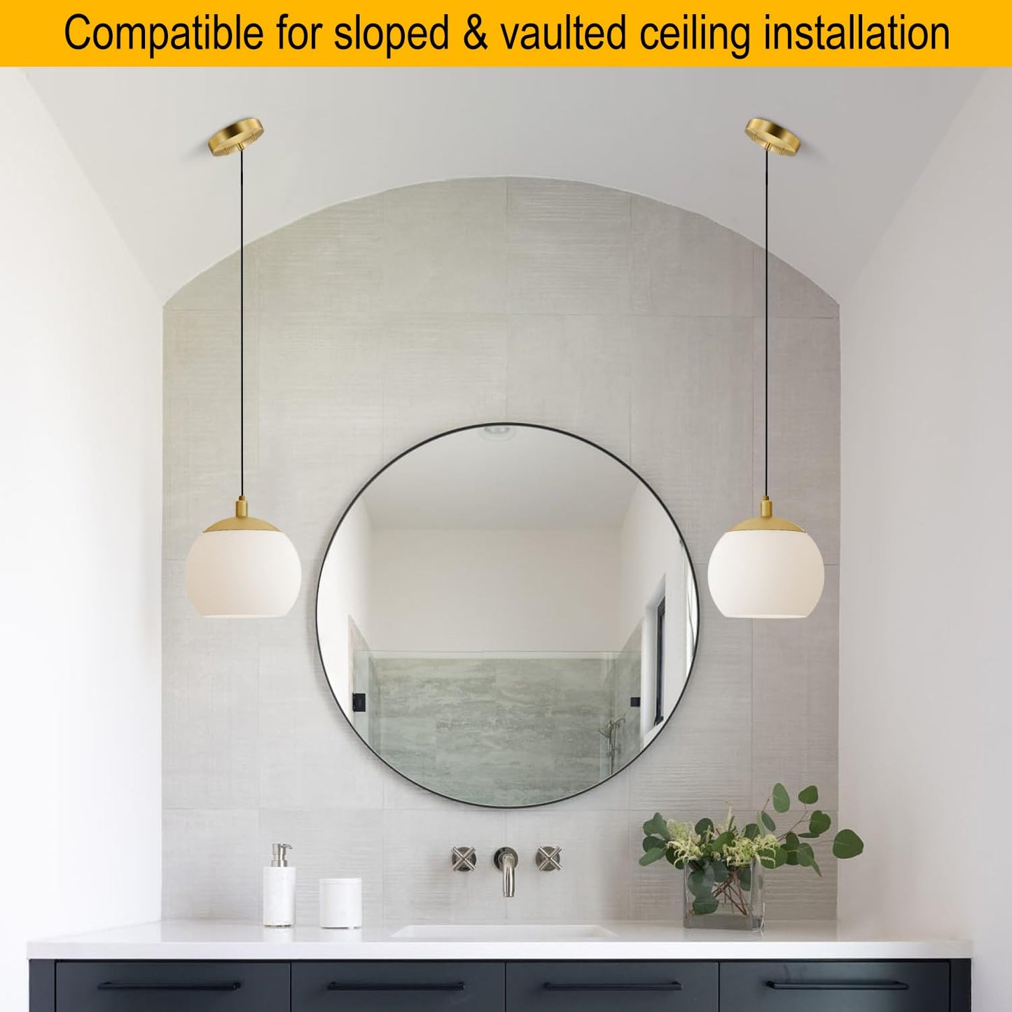 MAYOMAJO 5-1/8" Light Canopy Kit – Heavy Duty Ceiling Cover Plate & Mounting Hardware for Chandeliers, Pendant Lamps, DIY Projects (Brass)