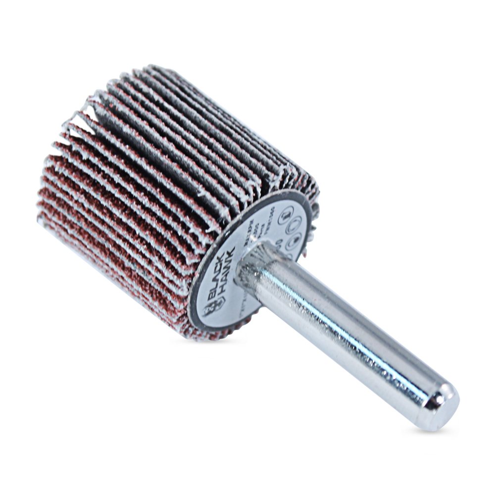 BHA Aluminum Oxide Shank Mounted Flap Wheels, 1” x 1” x 1/4”, 80 Grit - 5 Pack