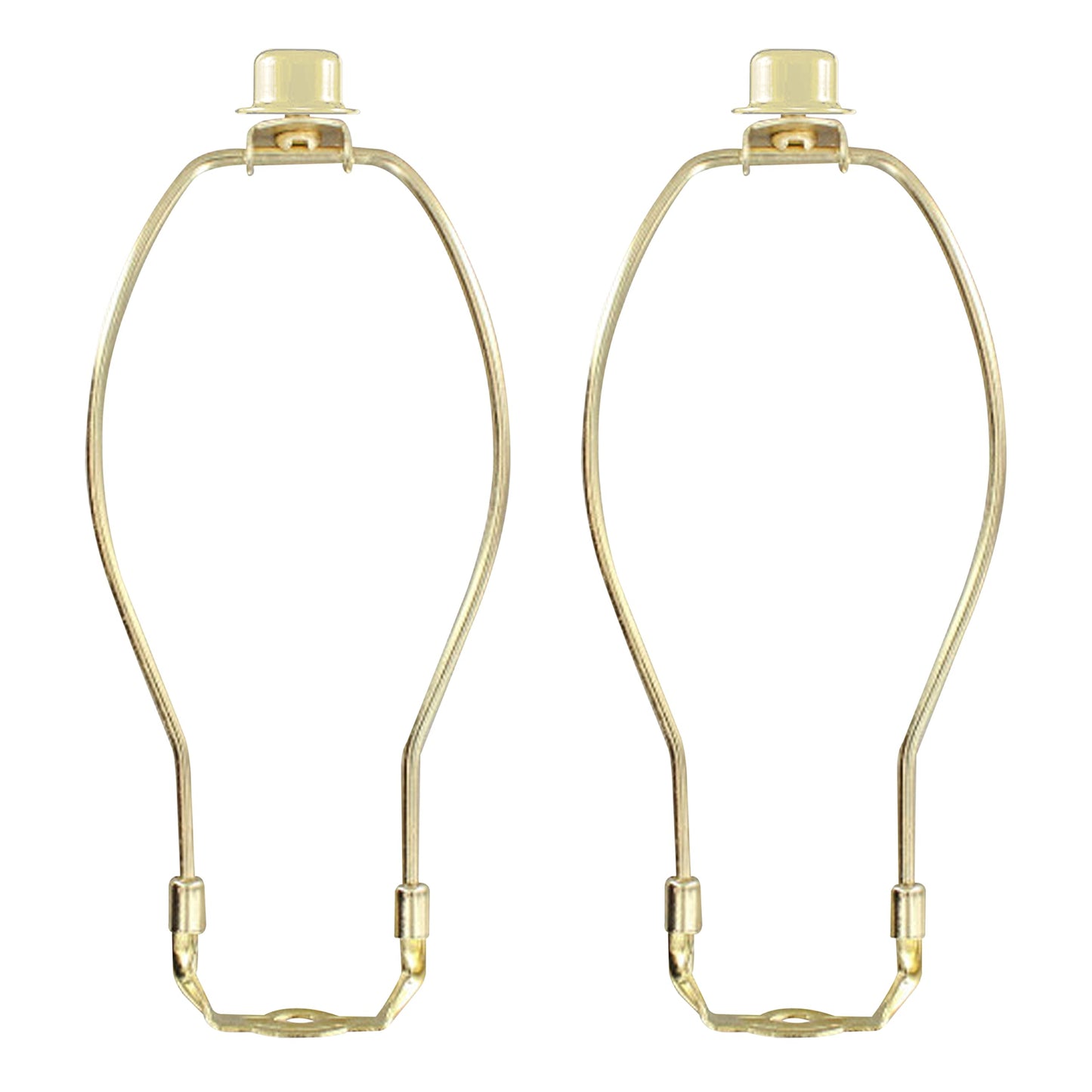 I Like That Lamp 2-Pack Brass 10" Lamp Harp Set with Saddle Holder & Finial, Fits 11"-12" Lampshades for Table & Floor Lamps