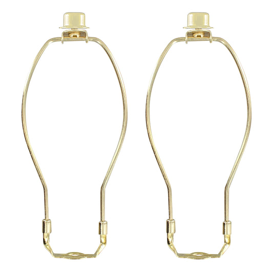 I Like That Lamp 2-Pack Brass 10" Lamp Harp Set with Saddle Holder & Finial, Fits 11"-12" Lampshades for Table & Floor Lamps