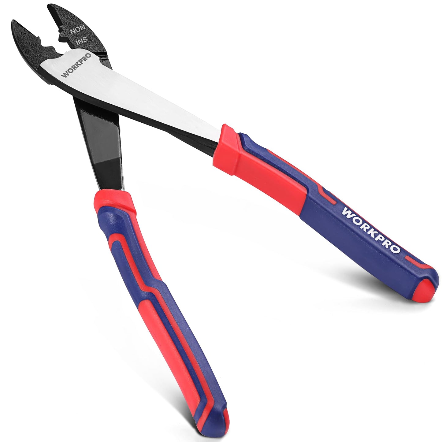 WORKPRO 9.5" Wire Cutter & Crimper Tool for 10-22 AWG Terminals, Insulated & Non-Insulated Wire Connections