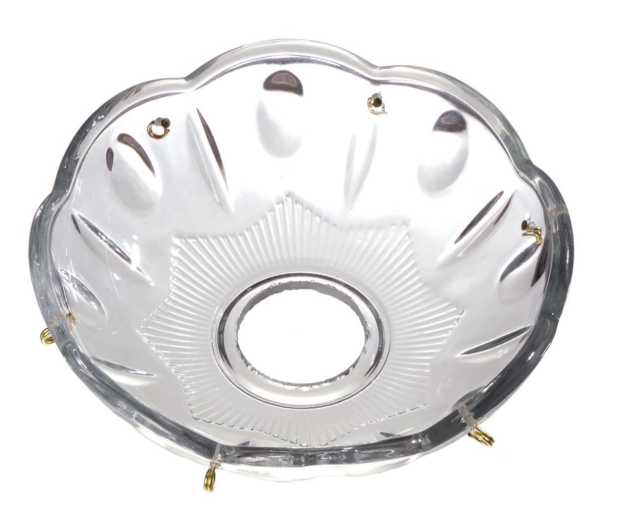 B&P Lamp® 4 Inch Pressed Glass Bobeche With 4 Pins