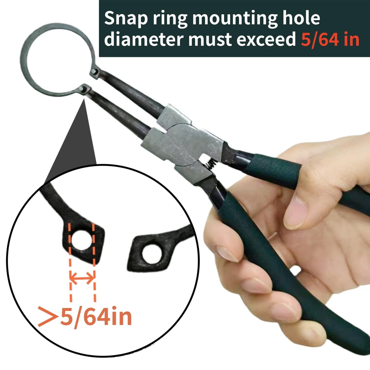 LFSEMINI 4-Piece Snap Ring Pliers Set, 7" Internal & External Circlip Pliers with Straight/Bent Jaws, Spring-Loaded Heavy-Duty Tool Kit