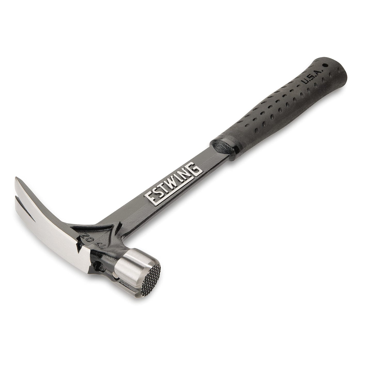 ESTWING Ultra Series Hammer - 19 oz Rip Claw Framing Hammer with Milled Face & Shock Reduction Grip - EB-19SM