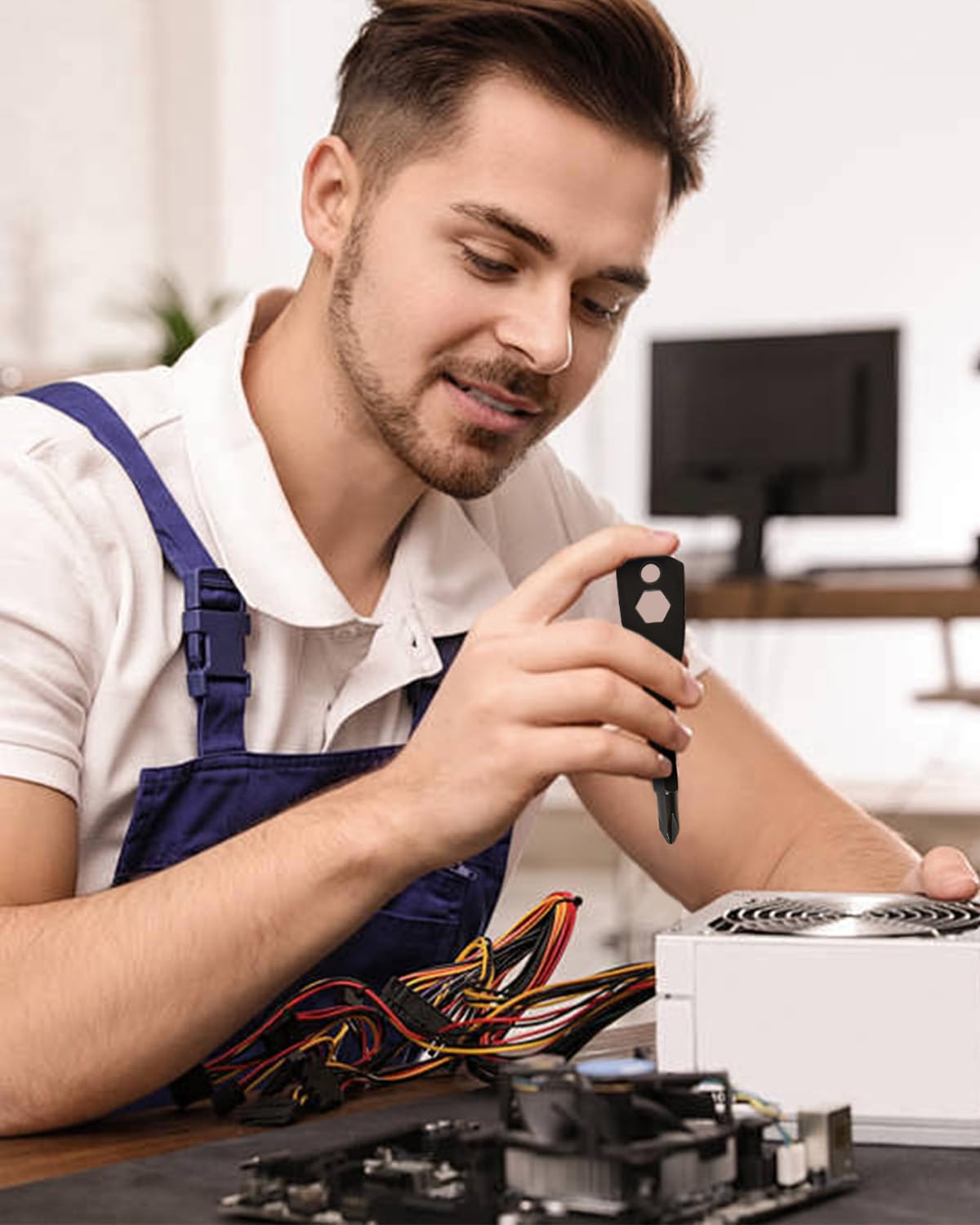 Valentine’s Day Gift for Him – 6-in-1 Keychain Screwdriver Bit Tool with Phillips, Slotted & Hex Wrench, Gift for Husband Boyfriend Dad